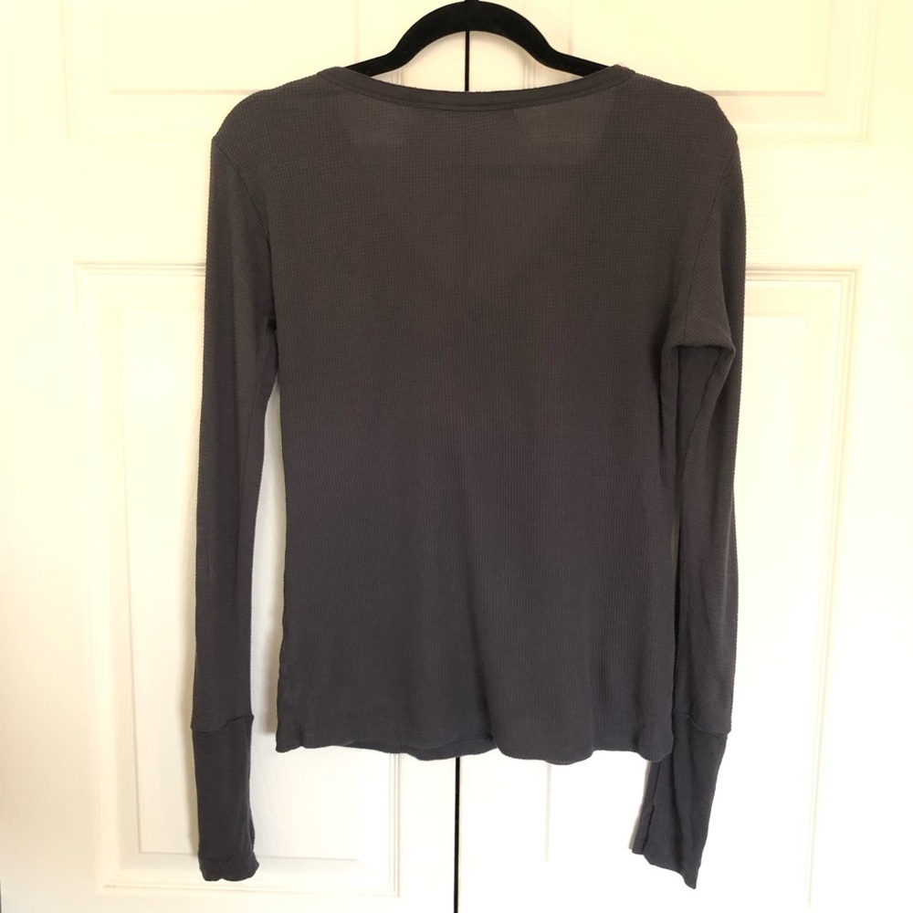 Michael Stars Gray Ribbed Long Sleeve Shirt Size S - Picture 5 of 7